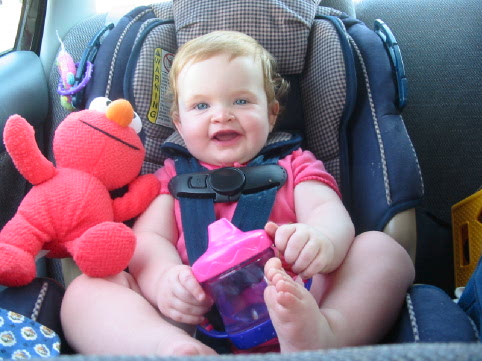 Jane - Looking ahead (finally) from her car seat
